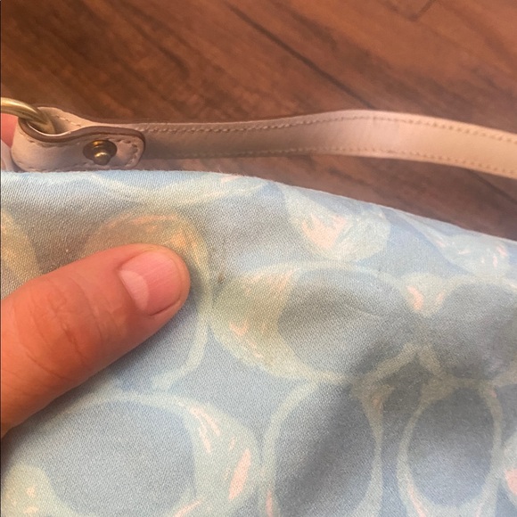 Coach Blue and Pink Patterned Bag - Picture 11 of 17